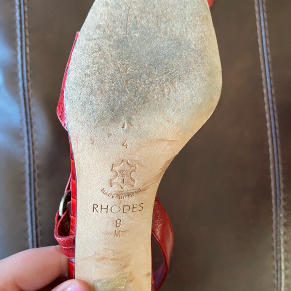 Red snake print sandals - Picture 3 of 3